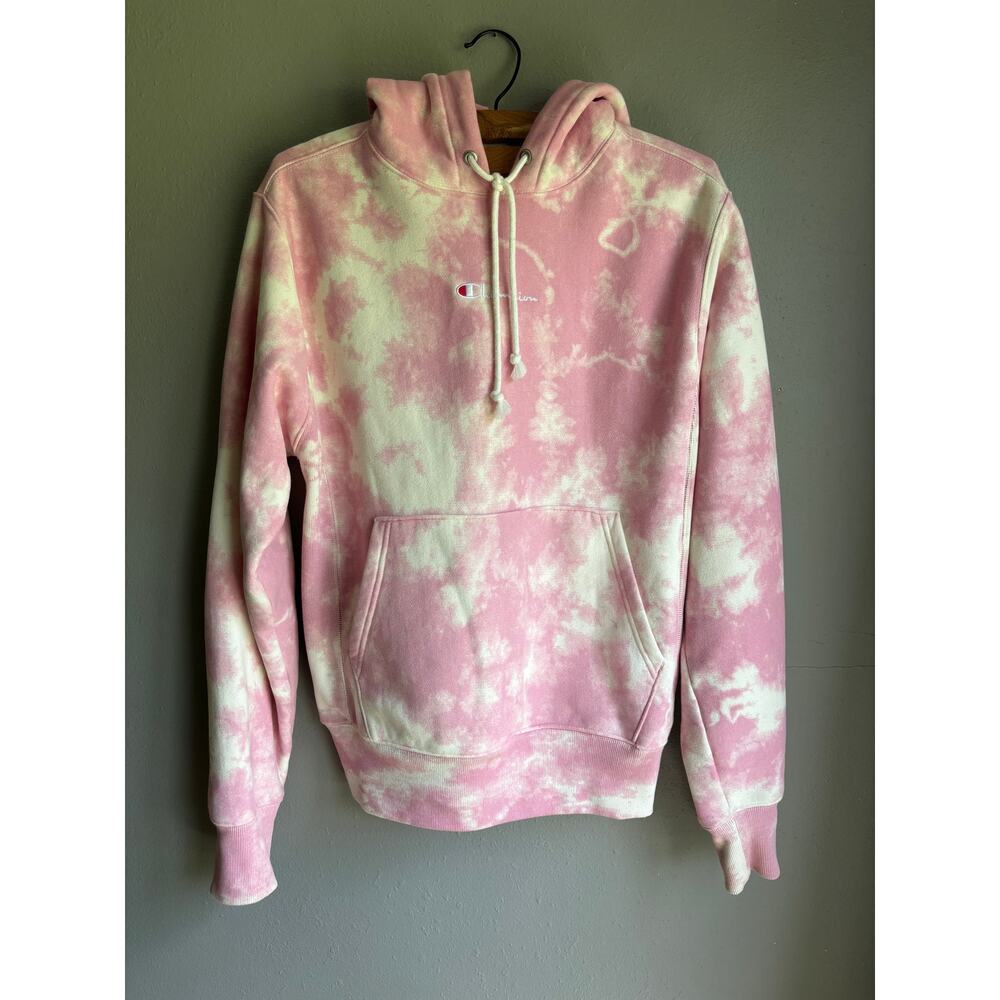 Champion Womens‎ Tye Dye Hooded Sweatshirt Pink Size Small